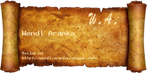 Wendl Aranka névjegykártya